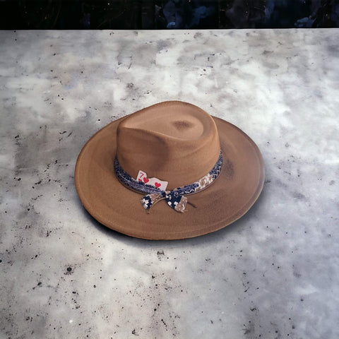Rugged Burned Brown Fedora Hat