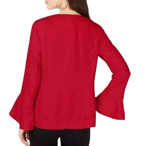 Alfani flared sleeve collarless on sale jacket