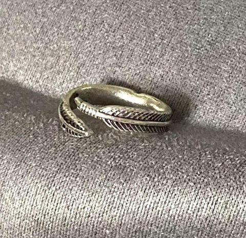 Sterling Silver Feather Cuff Ring