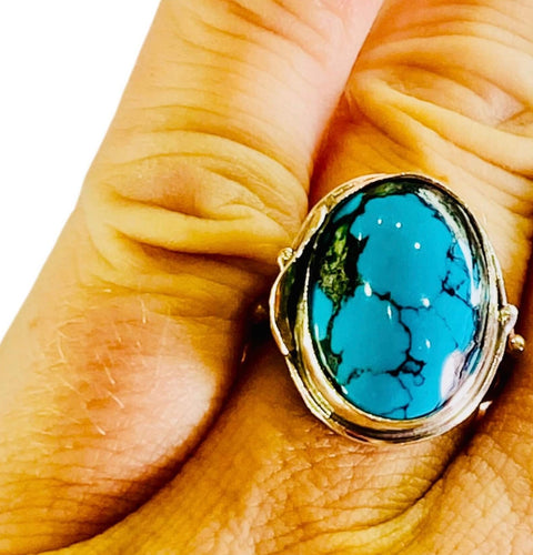 Women's Sterling Silver Lily Turquoise Ring