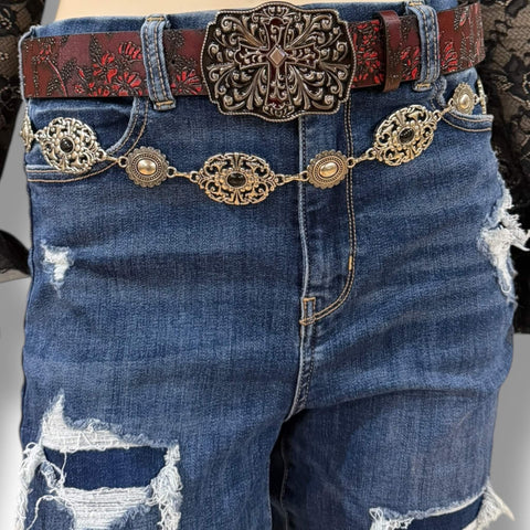 Western Chic Medallion Chain Belt