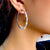 Women's Radiant Baguette Crystal Hoop Earrings Medium Hoops 32mm -Year-Round Style - Wild Time Fashion