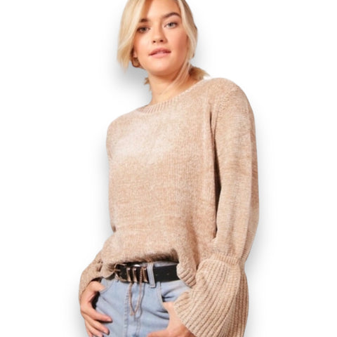 Chenille Bell Sleeve Sweater