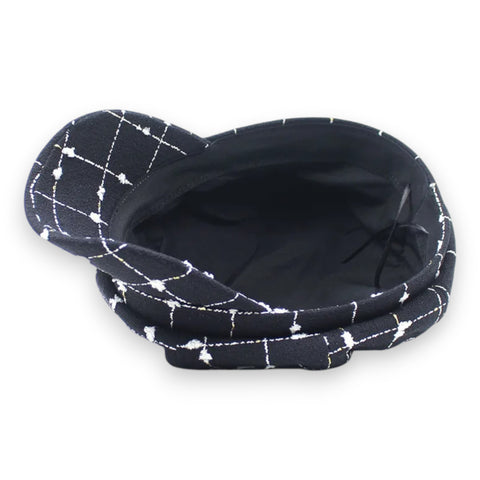 Gold Plaid Tweed Newsboy Cap