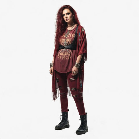 Black Faux Leather Chest Harness Belt with wide waist belt, adjustable shoulder straps and silver hardware grunge style