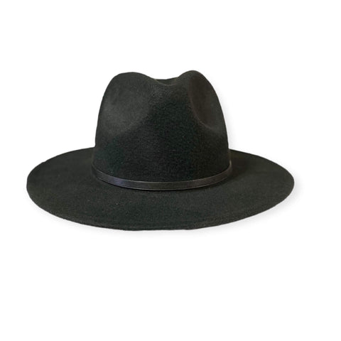 Classic Black Stiff Brim Fedora Hat - Wild Time Fashion