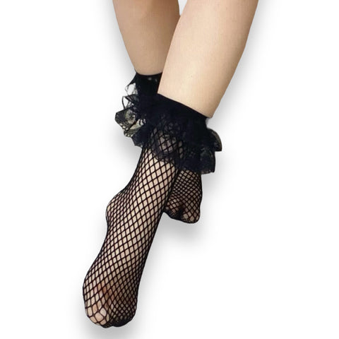 Black Fishnet Stocking Socks