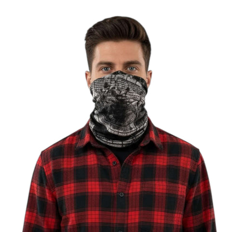 Lightweight Jersey Knit Multi Functional Beanie 4-way wear slouchy cap balaclava neck gaiter headband unisex ponytail friendly in black or brown