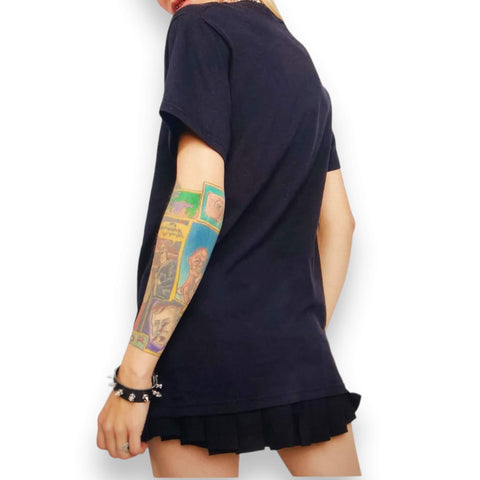 Women's Black Short Sleeve Skulls Tee