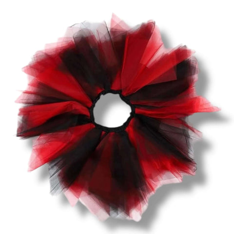 black and red tulle tutu skirt with black satin slip, festival, gothic, punk, festival fashion 