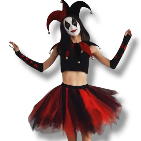 black and red tulle tutu skirt with black satin slip, festival, gothic, punk, festival fashion to halloween attire