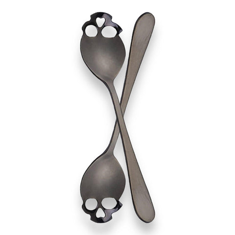 Skullcraft Stainless Steel Round Skull Spoon Set of 2