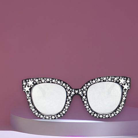 Black Star Studded Cat Eye Sunglasses - Wild Time Fashion