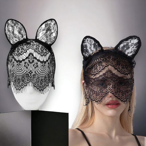 Mysterious Black Masquerade Headband - Wild Time Fashion