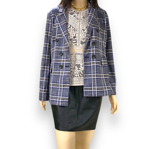 Heartloom Double Breasted Plaid Blazer