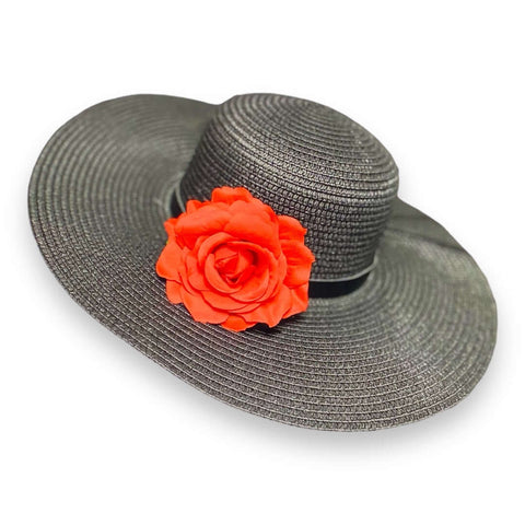 Festival blooming floral rose hair clips with 3D velour rose flower and dual hair clip plus brooch pin in multiple colors, silver hardware, USA made one size