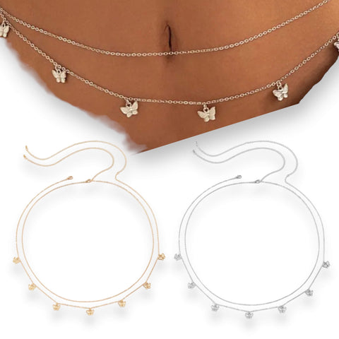 Dancing Butterfly Double Layered Body Chains - Wild Time Fashion