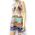 Women's Boho-chic Sleeveless Patchwork Floral  Embroidery Scallop Trim Summer Halter Dress - Medium