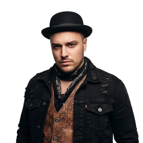 Bowler Hats for Unique Fashion for steampunk to kawaii style / black / unisex
