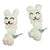 White Bunny Rabbit Pink Cheeks, Paws, Clay  Cartoon Cute Anime Post Earrings -OS - Wild Time Fashion