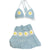 Women's Crochet  Halter Top Mini Skirt Pastel Blue Daisies Festival Beach Covers Outfit Medium &Large - Wild Time Fashion