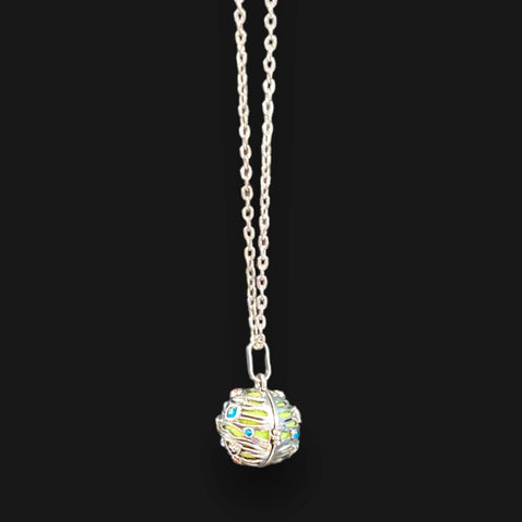 Crystal Ball Chime Pendant Necklace  28" - Wild Time Fashion