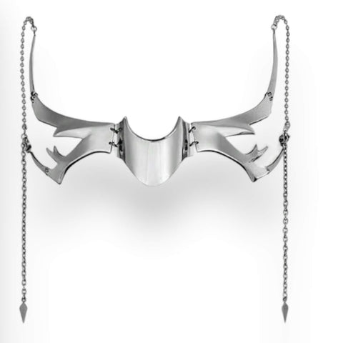 Silver Metal CyberPunk Face Chain Mask