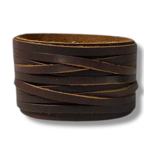 Handcrafted Leather Weaved Cuff Bracelets