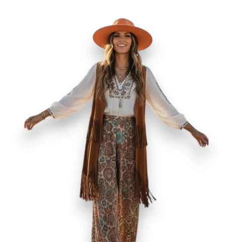 Desert Orange Wide Brim Suede Rancher Hat with flat top crown and faux suede finish M/L