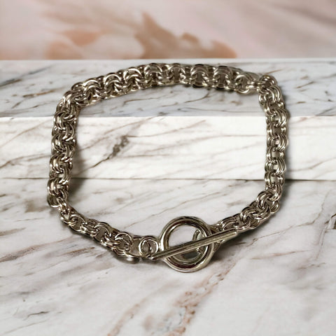 Silver Double Linked Toggle Bracelet - Wild Time Fashion