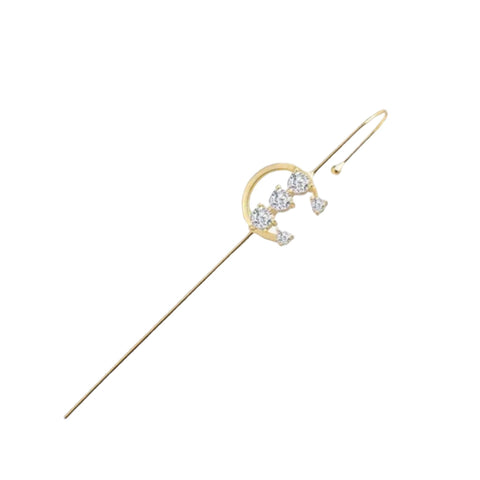 Women's Glittery Ear Pin Hook Ear Cuff Earrings - Single Earring - Wild Time Fashion