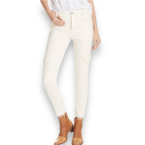 Free People Ivory Cargo Skinny Jeans 