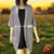 Women's Silver-Gray Short-Sleeved Open Front Pockets Mid Length Sweater Cardigan - Large