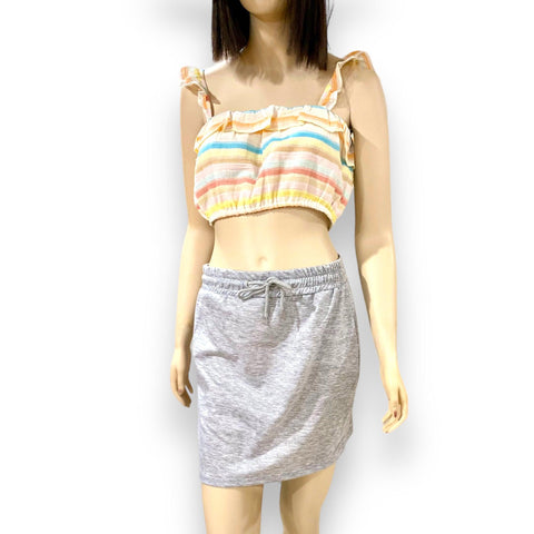 Women's  Ruffled Crop Top Multi Striped by Lovers + Friends -Size 6/8 or Medium
