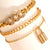 Women's Gold Anklets Set Glam Cuban Chain, Curb, Lock Charm Three Anklets- OSFM- Wild Time Fashion