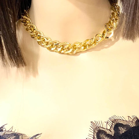 Women's Textured Chunky Gold Necklace
