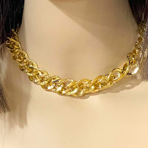 Women's Textured Chunky Gold Necklace