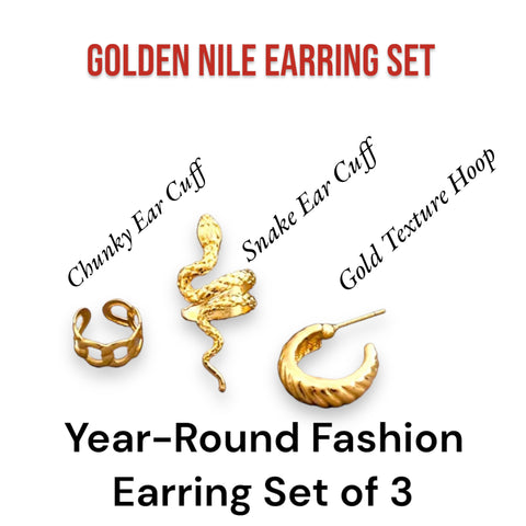 Golden Nile Earrings Set