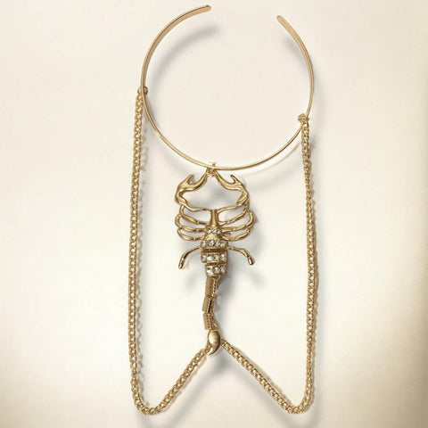 Gold Arachnid Scorpion Upper Arm Cuff Bracelet Gothic Statement Bracelet