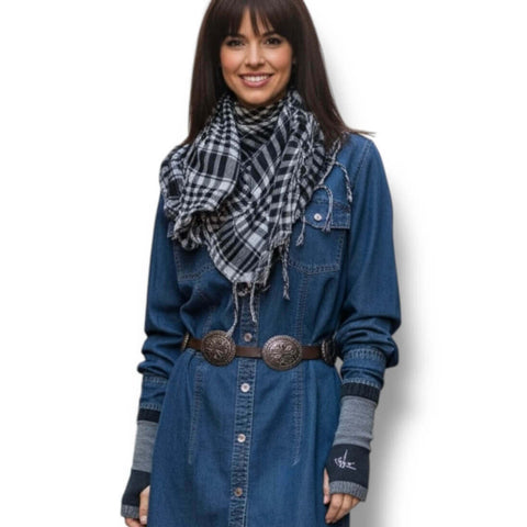 cotton plaid tassel trim scarf wrap 40 inch square breathable lightweight unisex checkered headscarf neck scarf hair scarf in green black, blue black, brown black, white black , gray black 