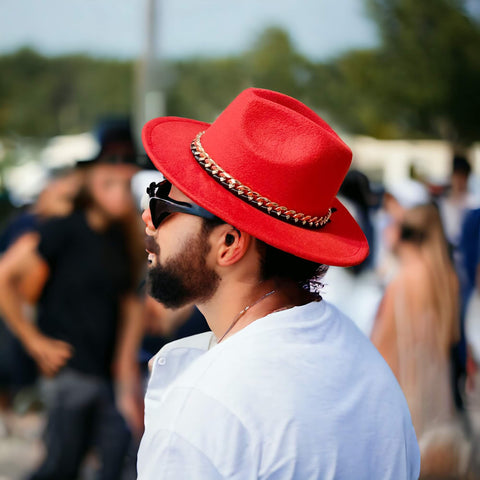 Hipster Chic Cuban Chain Fedora Hat - Wild Time Fashion