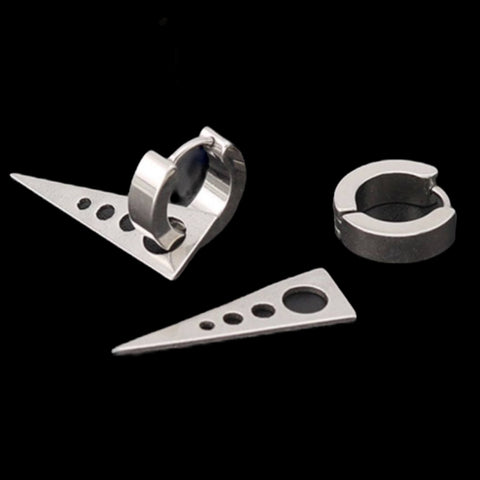 Silver Spear Hinged Hoop Earrings