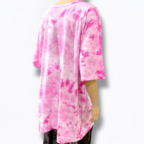 pink white tunic tee backside relaxed fit