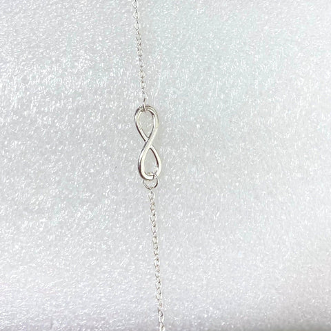 Women's Silver Infinity Dainty Anklet -8.5-10.5"-Wild Time Fashion