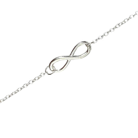 Women's Silver Infinity Dainty Anklet -8.5-10.5"-Wild Time Fashion