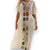 Beige Boho Floral Granny Square Crochet Front Panel  Beach Cover Kaftan - One Size - Wild Time Fashion