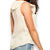 Women's Ivory Sleeveless Luxe Cami Ruffled Neckline Lace Up Top- Size Small - Wild Time Fashion