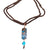 Women's Copper Turquoise Charming Necklace 28" - Wild Time Fashion