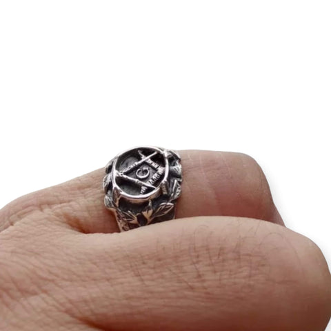 Stainless Steel Freemason Signet Ring