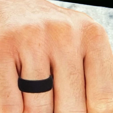 Men's Black Silicone Band Ring